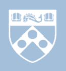 A blue and white emblem featuring an open book, scroll, and three geometric shapes, likely representing an academic institution.